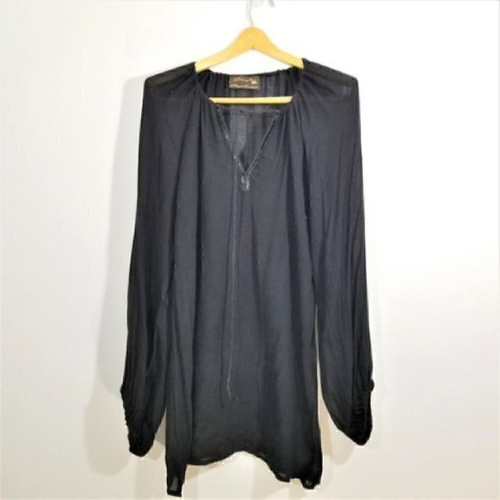 Donale Pour Scoop Black Long Sleeve Cover Up